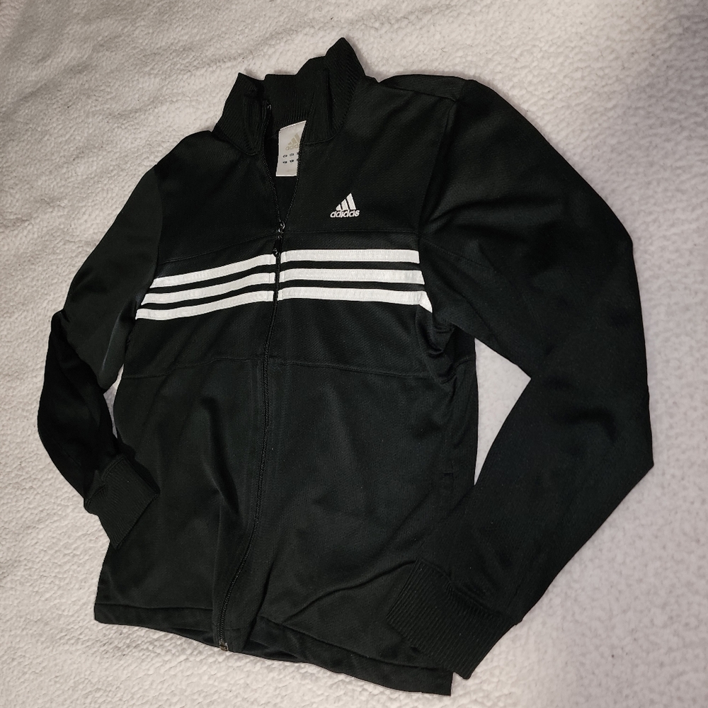 Adidas Black Classic Zip Up Jacket - Picture 6 of 7
